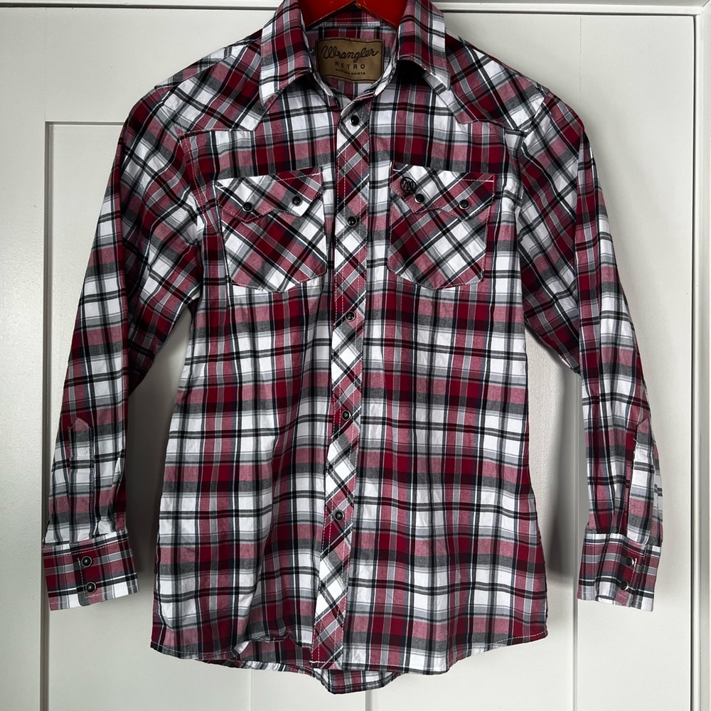 Wrangler Red Plaid Shirt youth size large